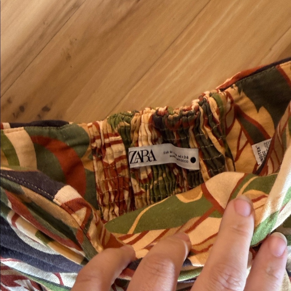 Zara Multicolor Strapless Ruffle Dress - Picture 6 of 7